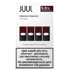 Картриджі для вейпу JUUL Virginia Tobacco 4 шт.