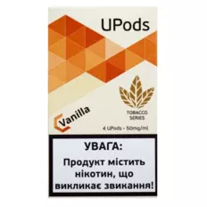 Картриджі для вейпу Upods Tobacco Edition Cartridge 50 мг 0.7 мл 4 шт Ваніль