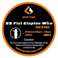 Проволока 10ft GeekVape SS Flat Clapton Wire, Ribbon(26GAx18GA)+32GA 
