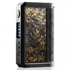 Lost Vape Centaurus DNA 250C Black Ostrich Gold Chopped Carbon Fiber Под система