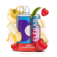Одноразка Pod Elf Bar TE6000 15 мл 5% (перезаряжаемая) Strawberry Banana (Клубника + банан)