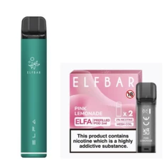 Elf Bar Elfa Pod Prefilled Starter Kit 850mAh Pink Lemonade Green