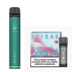 Elf Bar Elfa Pod Prefilled Starter Kit 850mAh Blueberry Cotton Candy Green