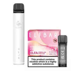Elf Bar Elfa Pod Prefilled Starter Kit 850mAh Strawberry Ice Cream White