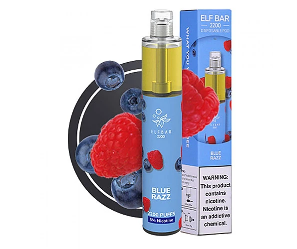 Одноразка Pod Elf Bar 2200 1250mAh Blue Razz 5% (Голубая малина)