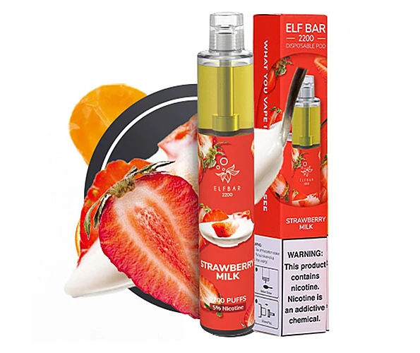 Одноразка Pod Elf Bar 2200 1250mAh Strawberry Milk 5% (Полуничне молоко)