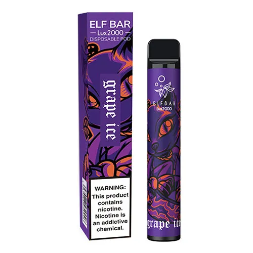 Одноразка Pod Elf Bar 2000 Lux 6.5мл 5% Grape Ice (Виноград) - Фото 2