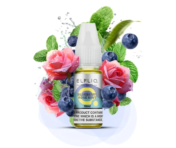 Сольова рідина ELFLIQ Blueberry Rose Mint 10 мл 50 мг (Чорниця+троянда+вишня)
