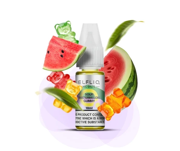 Жидкость солевая ELFLIQ Sour Watermelon Gummy 10 мл 50 мг (Арбуз + жедейные мишки)