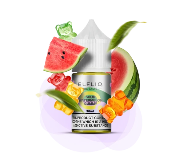 Жидкость солевая ELFLIQ Sour Watermelon Gummy 30 мл 50 мг (Арбуз + жедейные мишки)