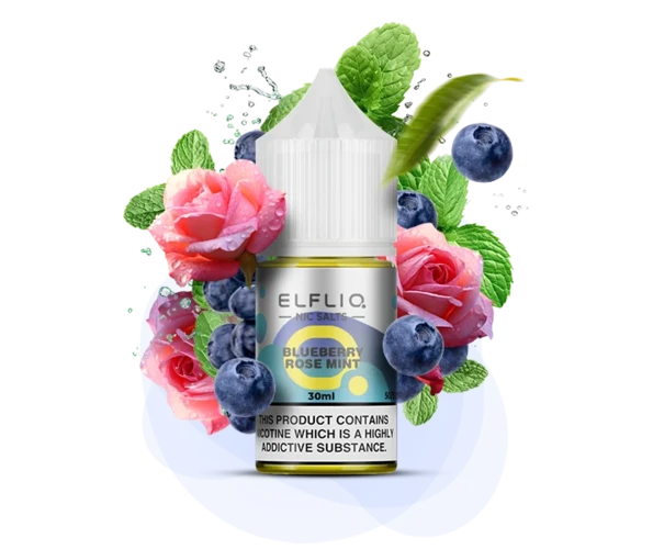 Сольова рідина ELFLIQ Blueberry Rose Mint 30 мл 50 мг (Чорниця + троянда + вишня)