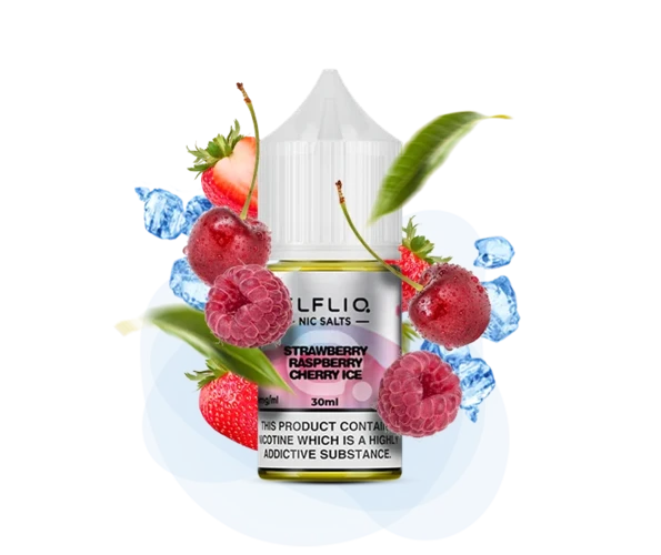 Сольова рідина ELFLIQ Strawberry Raspberry Cherry Ice 30 мл 50 мг (Полуниця-Малина-Вишня)