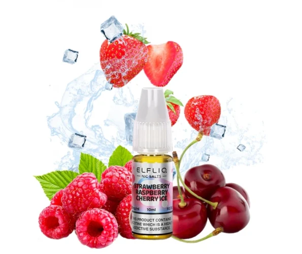 Сольова рідина ELFLIQ Strawberry Raspberry Cherry Ice 10 мл 50 мг (Полуниця-Малина-Вишня)
