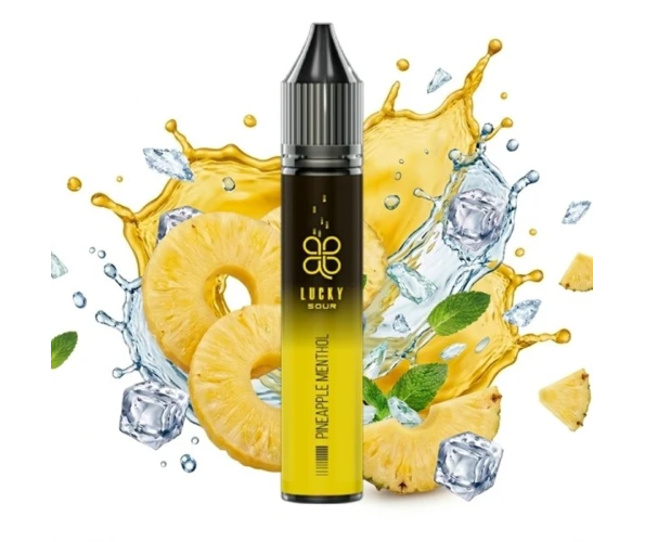 Солевая жидкость LUCKY Sour Pineapple Menthol 30 мл (Кислый ананас - Ментол)