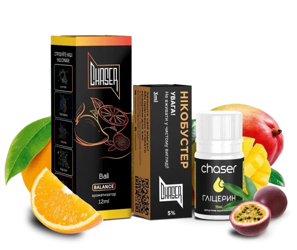 Набор Chaser Black Bali 30 мл (Манго + Маракуя + Апельсин), самозамес