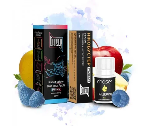 Набор Chaser Black Blue Raz Apple 30 мл (Малина + Яблоко), самозамес