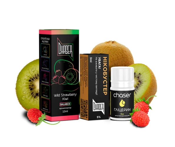 Набор Chaser Black Kiwi Wild Strawberry 30 мл (Киви + земляника), самозамес