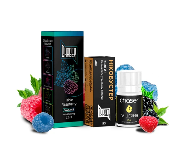 Набір Chaser Black Triple Raspberry 30 мл (Малина), самозаміс
