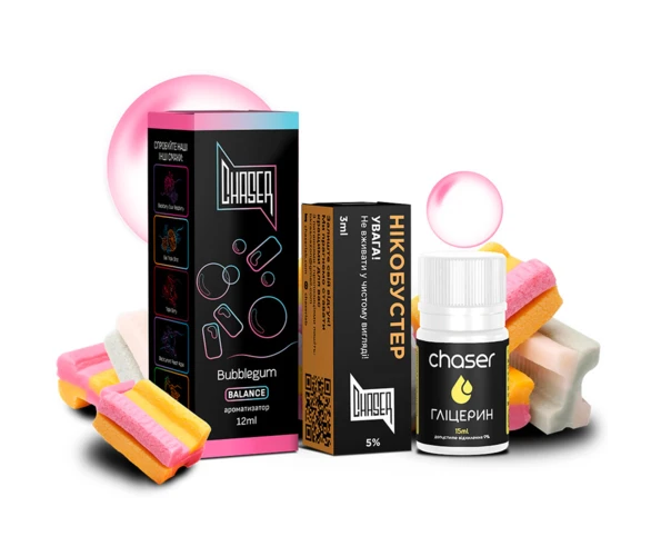 Набор Chaser Black Blueberry Gum 30 мл (Черничная жвачка), самозамес