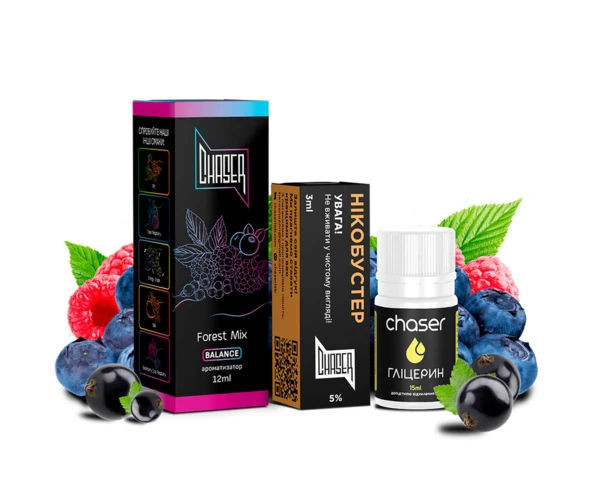Набор Chaser Black Forest Mix 30 мл (Черника + малина + смородина), самозамес