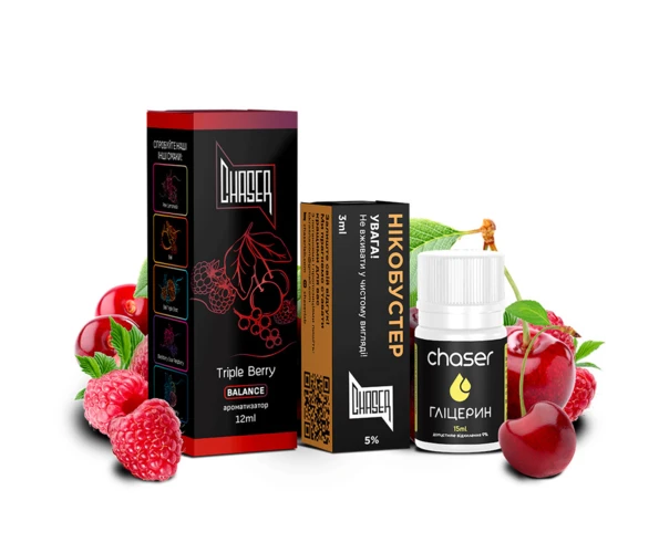 Набор Chaser Black Triple Berry 30 мл (Вишня + малина + смородина), самозамес
