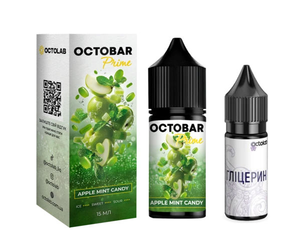 Набор OCTO BAR Prime Apple Mint Candy 30 мл (Яблочно-мятная конфета), самозамес