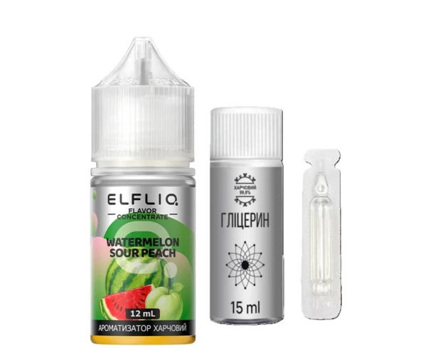 Набір Elfliq Watermelon Sour Peach 30 мл (Кавун + Кислий персик), самозаміс