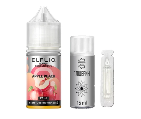 Ароматизатор Elfliq Apple Peach 12 мл (Яблуко + Персик), самозаміс