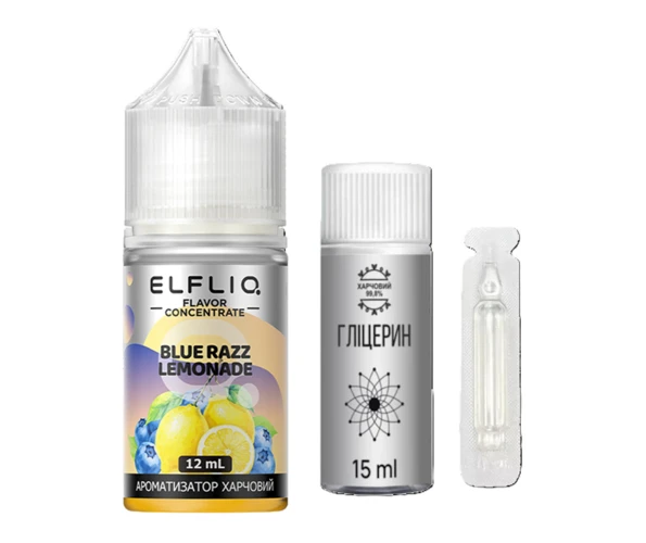 Набор Elfliq Blue Razz Lemonade 30 мл (Черника + Малина + Лимонад), самозамес