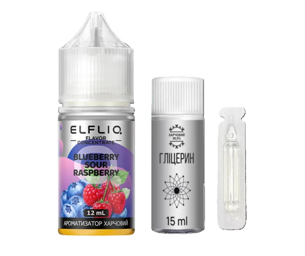 Набор Elfliq Blueberry Sour Raspberry 30 мл (Черника + Кислая малина), самозамес