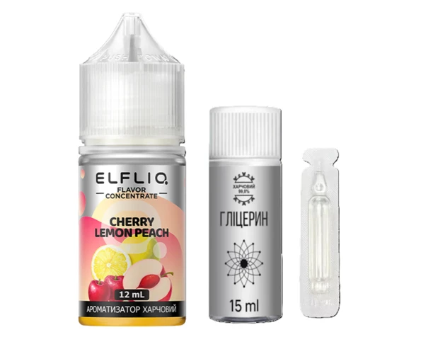 Ароматизатор Elfliq Cherry Lemon Peach 12 мл (Вишня + Лимон + Персик), самозаміс