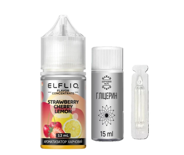 Ароматизатор Elfliq Strawberry Cherry Lemon 12 мл (Полуниця + Вишня + Лимон), самозаміс