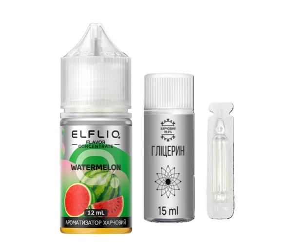Ароматизатор Elfliq Watermelon 12 мл (Кавун), самозаміс