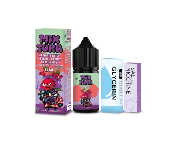 Набор Mixtura Salt Fruity Berry Lemonade 30 мл 5% (Лесные ягоды + Ментол) самозамес