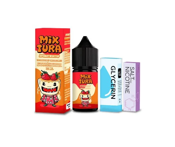 Набор Mixtura Salt Strawberry Cheesecake 30 мл 5% (Клубничный чизкейк) самозамес