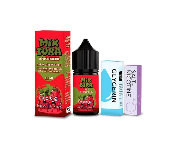 Набор Mixtura Salt Wild Strawberry 30 мл 5% (Земляника) самозамес