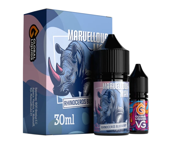Набір Marvellous Max Rhinoceros Blueberry 30 мл (Чорниця), самозаміс