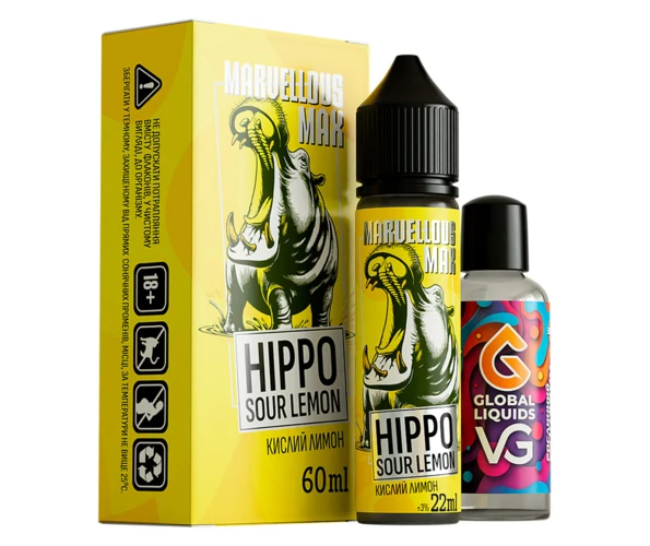 Набір Marvellous Max Hippo Sour Lemon 60 мл (Лимон), самозаміс