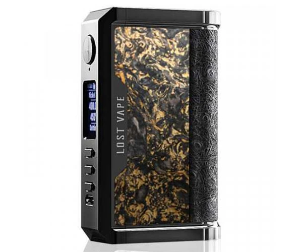 Lost Vape Centaurus DNA 250C Black Ostrich Gold Chopped Carbon Fiber Под система