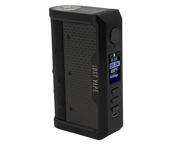Lost Vape Centaurus DNA 250C Black Ostrich Tactile Carbon Fiber Под система