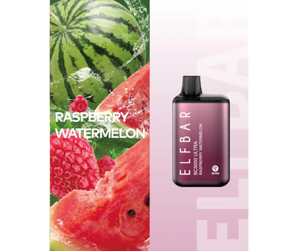Одноразка Pod Elf Bar BC5000 Ultra 13 мл 5% Raspberry Watermelon (Малина + кавун) - Фото 5