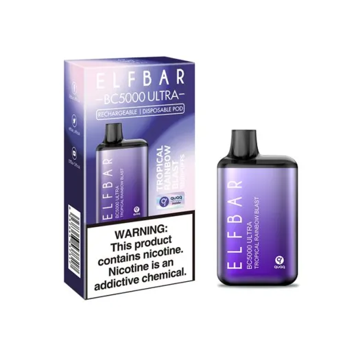 Одноразка Pod Elf Bar BC5000 Ultra 13 мл 5% Tropical Rainbow Blast (Єкзотичні тропічні фрукти) - Фото 5