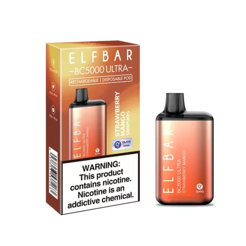 Одноразка Pod Elf Bar BC5000 Ultra 13 мл 5% Strawberry Mango (Клубника + манго) - Фото 4