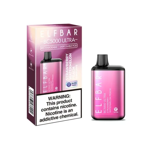 Одноразка Pod Elf Bar BC5000 Ultra 13 мл 5% Strawberry Watermelon Peach (Клубника + арбуз + персик) - Фото 4