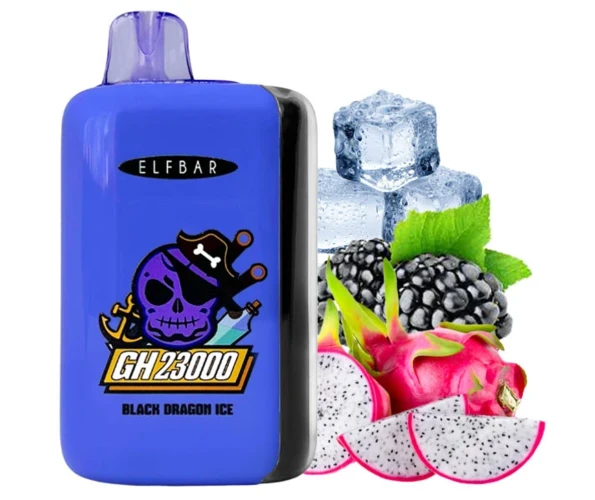 Одноразка Pod Elf Bar GH 23000 Black Dragon Ice 5% (Черная смородина + Питайя + Лед)