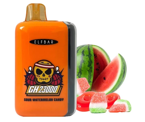 Одноразка Pod Elf Bar GH 23000 Sour Watermelon Candy 5% (Конфеты с кислым Арбузом)