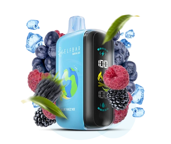 Одноразка Pod Elf Bar RAYA D3 23 мл 5% 25000 Blue Razz Ice (Чорниця + Малина)