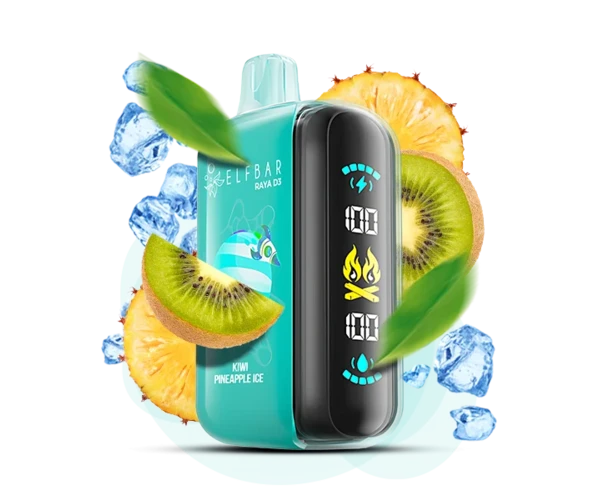 Одноразка Pod Elf Bar RAYA D3 23 мл 5% 25000 Kiwi Pineapple Ice (Ківі + Ананас)