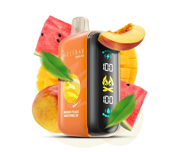 Одноразка Pod Elf Bar RAYA D3 23 мл 5% 25000 Mango Peach Watermelon (Манго + Персик + Кавун)