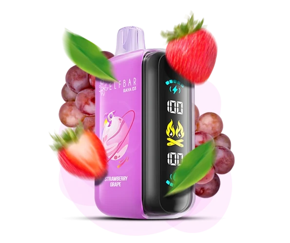 Одноразка Pod Elf Bar RAYA D3 23 мл 5% 25000 Strawberry Grape (Полуниця + Виноград)